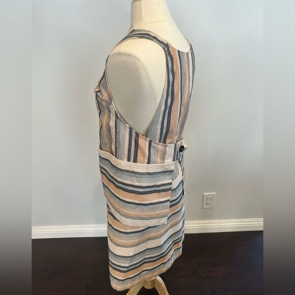 ROSETTA GETTY Striped White, Grey, Orange, Apron Halter Women's Top Size 10 - Picture 7 of 12